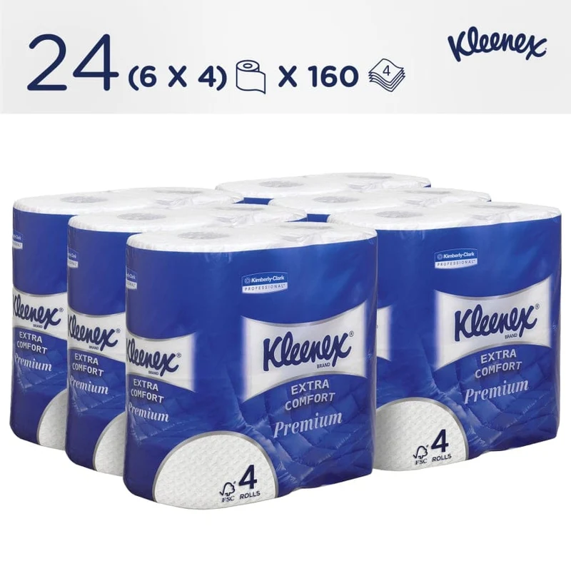 Kleenex Toilettenpapier 4-lagig, 160 Blatt, weiß