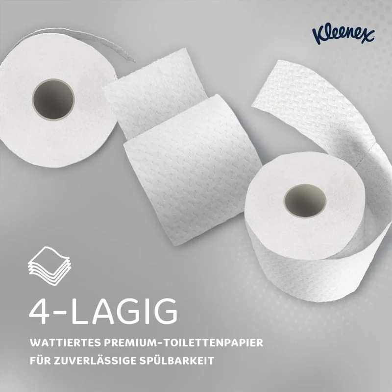 Kleenex Toilettenpapier 4-lagig, 160 Blatt, weiß