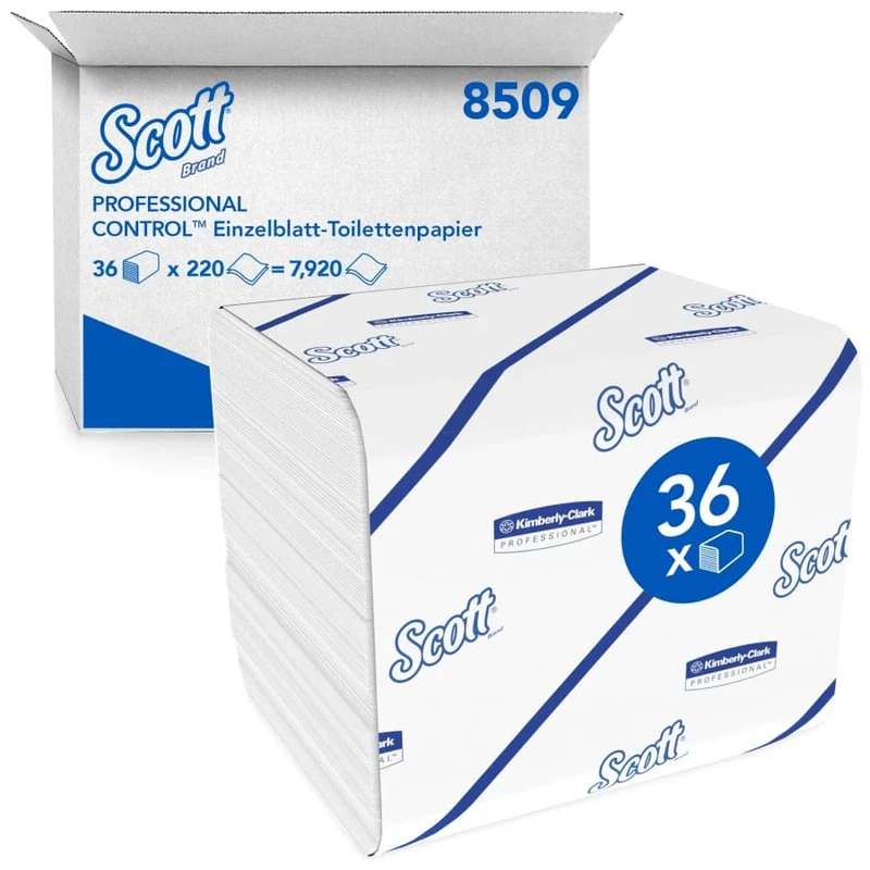 Scott Control Einzelblatt-Toilettenpapier 2-lagig, 220 Blatt