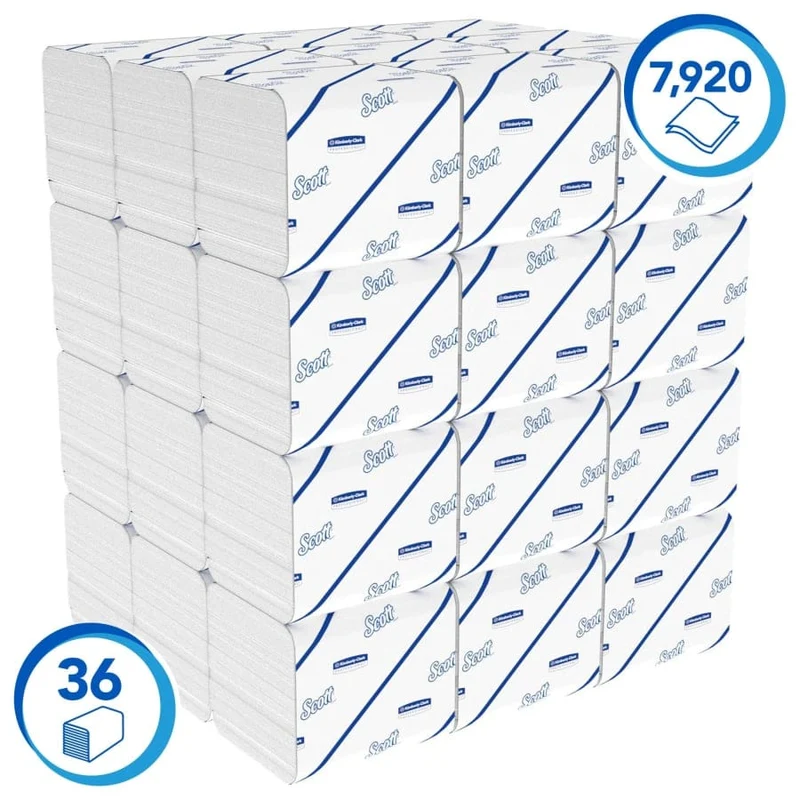 Scott Control Einzelblatt-Toilettenpapier 2-lagig, 220 Blatt