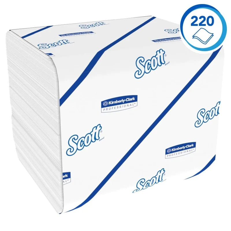 Scott Control Einzelblatt-Toilettenpapier 2-lagig, 220 Blatt