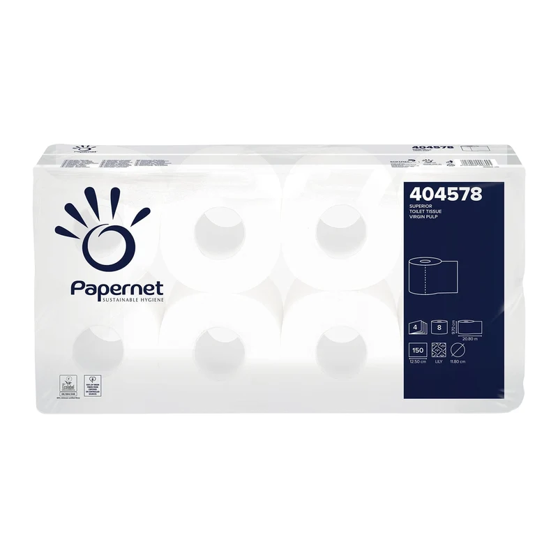 Papernet Toilettenpapier 4-lagig Zellstoff, 150 Blatt