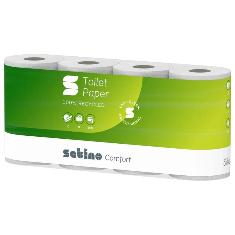 Satino Toilettenpapier Kleinrolle 2-lagig, 400 Blatt, hochweiß, MT1