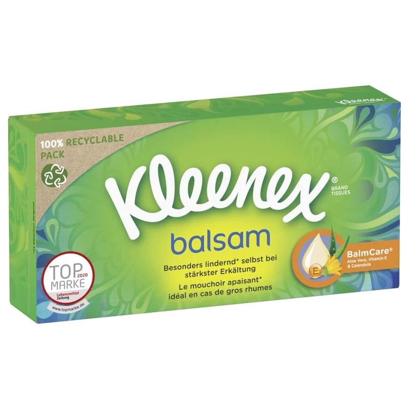 Kleenex Balsam Taschentücher Box, 4-lagig 56 Tücher