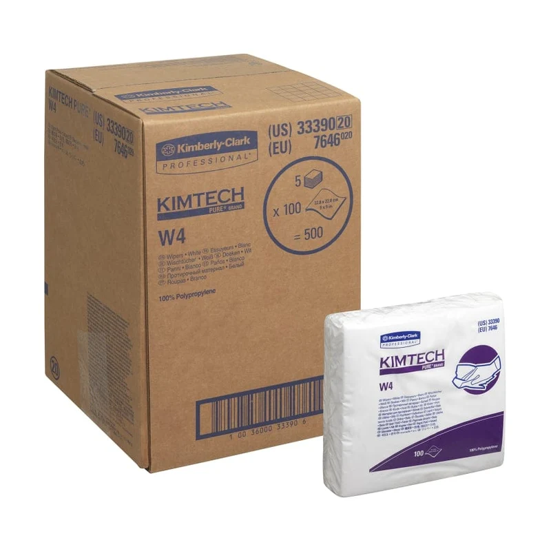 Kimtech Pure W4 Reinraumtücher, weiß, 22,8 x 22,8 cm
