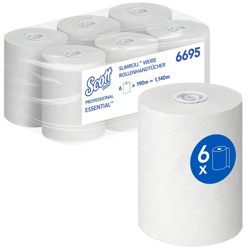 Scott Essential Slimroll Handtuchrolle, 190 m, weiß oder blau