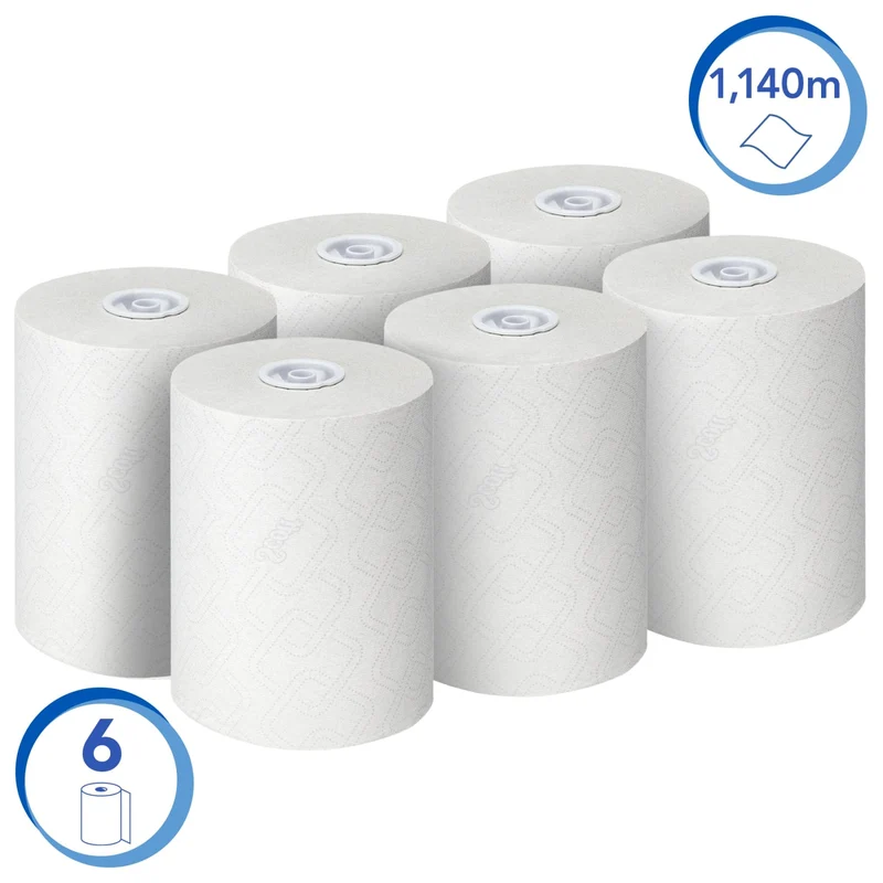 Scott Essential Slimroll Handtuchrolle, 190 m, weiß oder blau