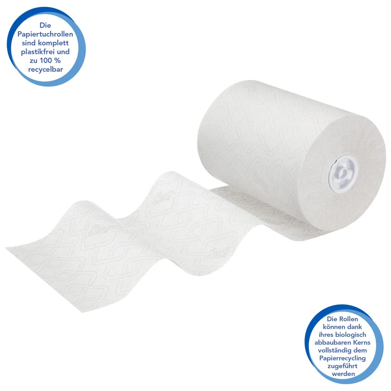 Scott Essential Slimroll Handtuchrolle, 190 m, weiß oder blau