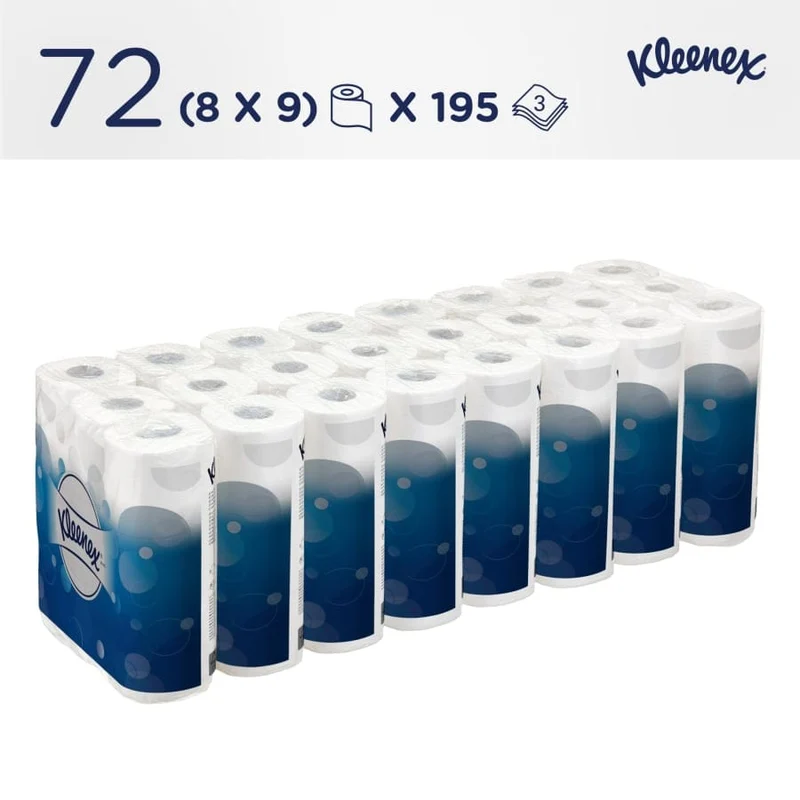 Kleenex Toilettenpapier 3-lagig, 195 Blatt, 72 Rollen