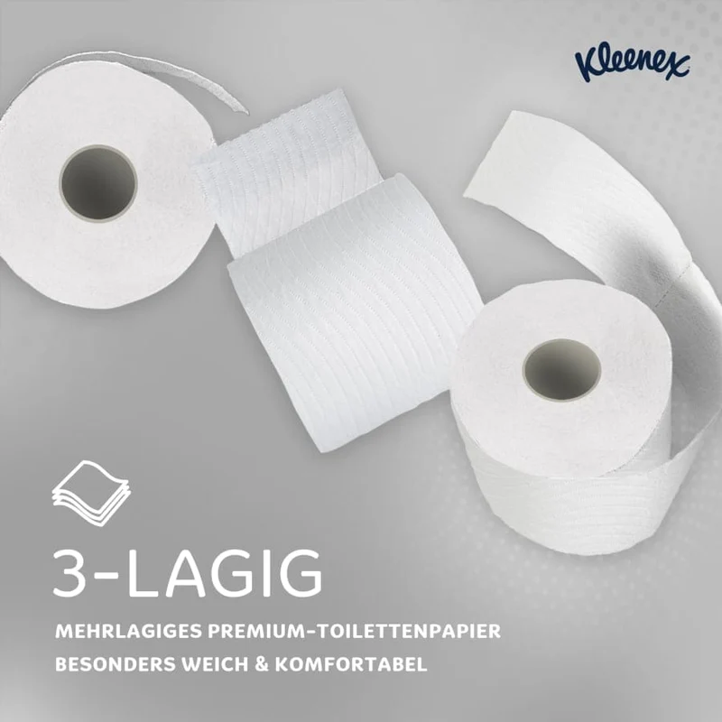 Kleenex Toilettenpapier 3-lagig, 195 Blatt, 72 Rollen