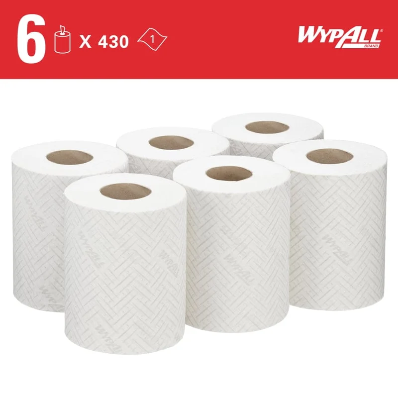 WypAll L10 Papierreinigungstücher Zentralentnahme, weiß, 430 Blatt