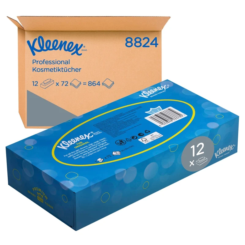 Kleenex Kosmetiktücher Box 3-lagig, 72 Tücher