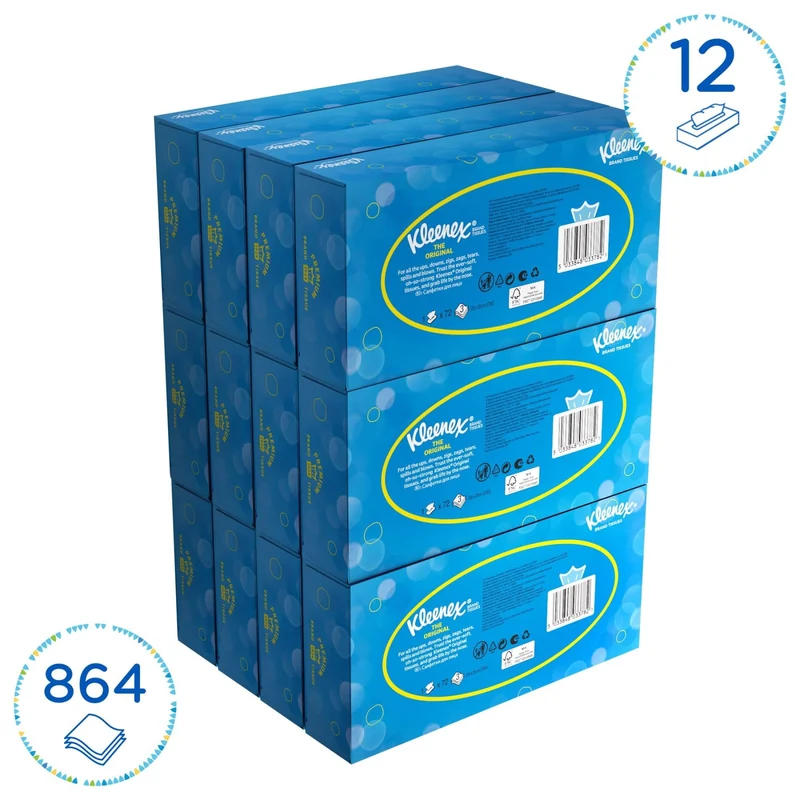 Kleenex Kosmetiktücher Box 3-lagig, 72 Tücher