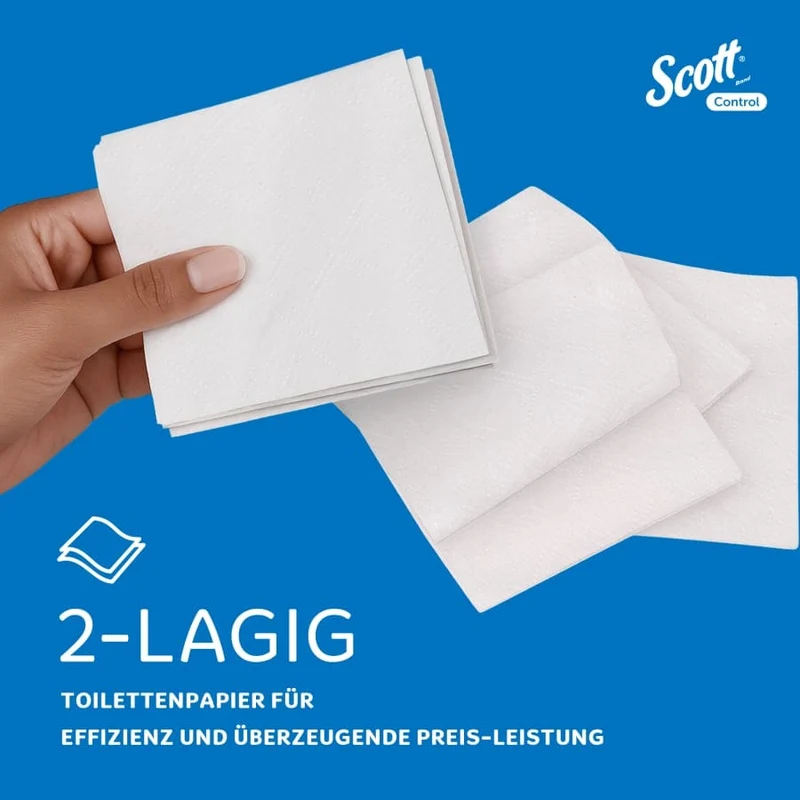 Scott Control Einzelblatt-Toilettenpapier 2-lagig, 250 Blatt