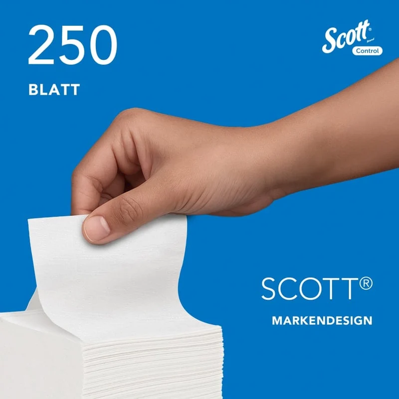 Scott Control Einzelblatt-Toilettenpapier 2-lagig, 250 Blatt