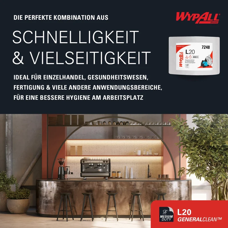 WypAll L20 Extra Wischtücher Großrolle, weiß oder blau
