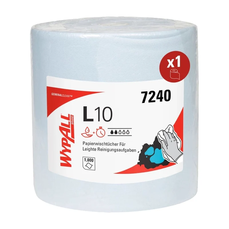 WypAll L10 Extra Putztuchrolle, weiß und blau, 1-lagig