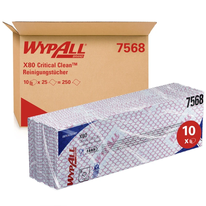 WypAll X80 Reinigungstücher Interfold, vier Farben