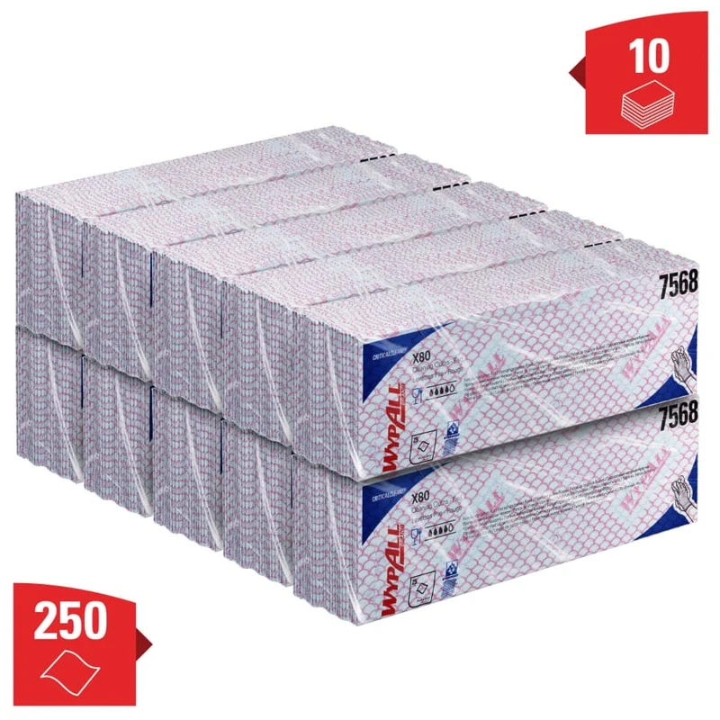 WypAll X80 Reinigungstücher Interfold, vier Farben