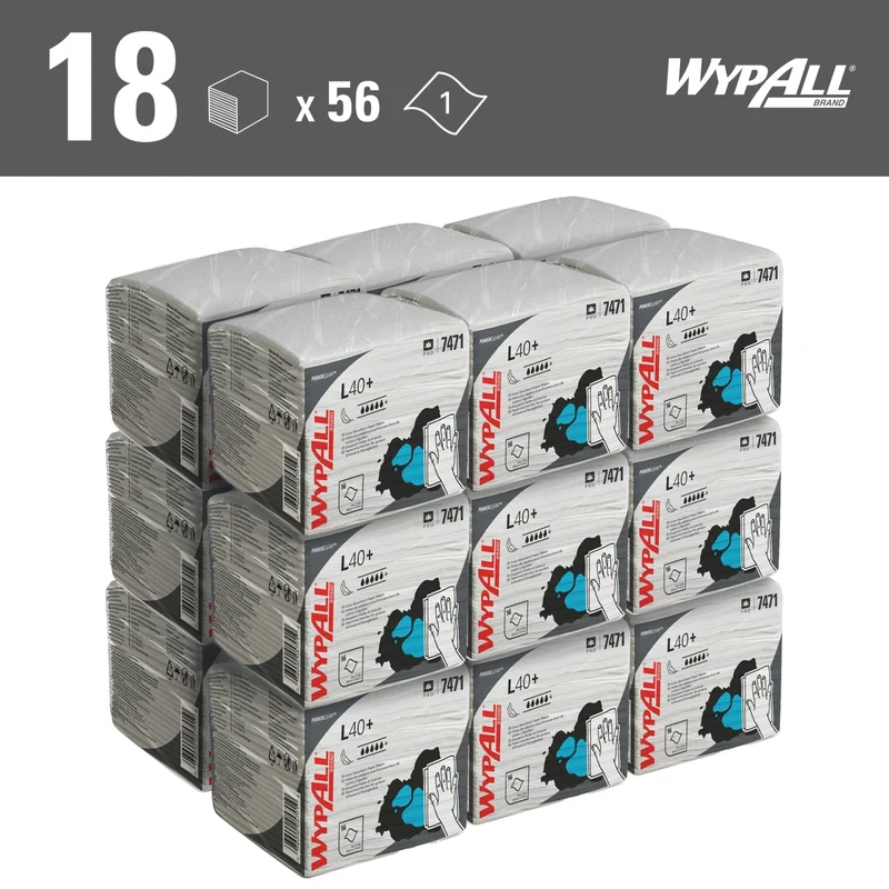 WypAll L40 Wischtücher viertelgefaltet, weiß