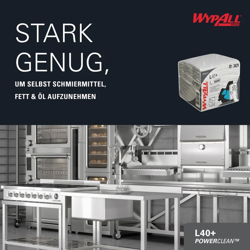 WypAll L40 Wischtücher viertelgefaltet, weiß
