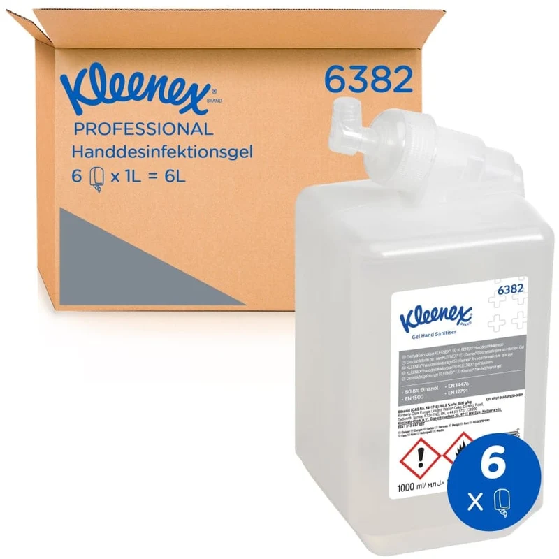 Kleenex Händedesinfektionsgel, parfümfrei, 1-l-Kassette