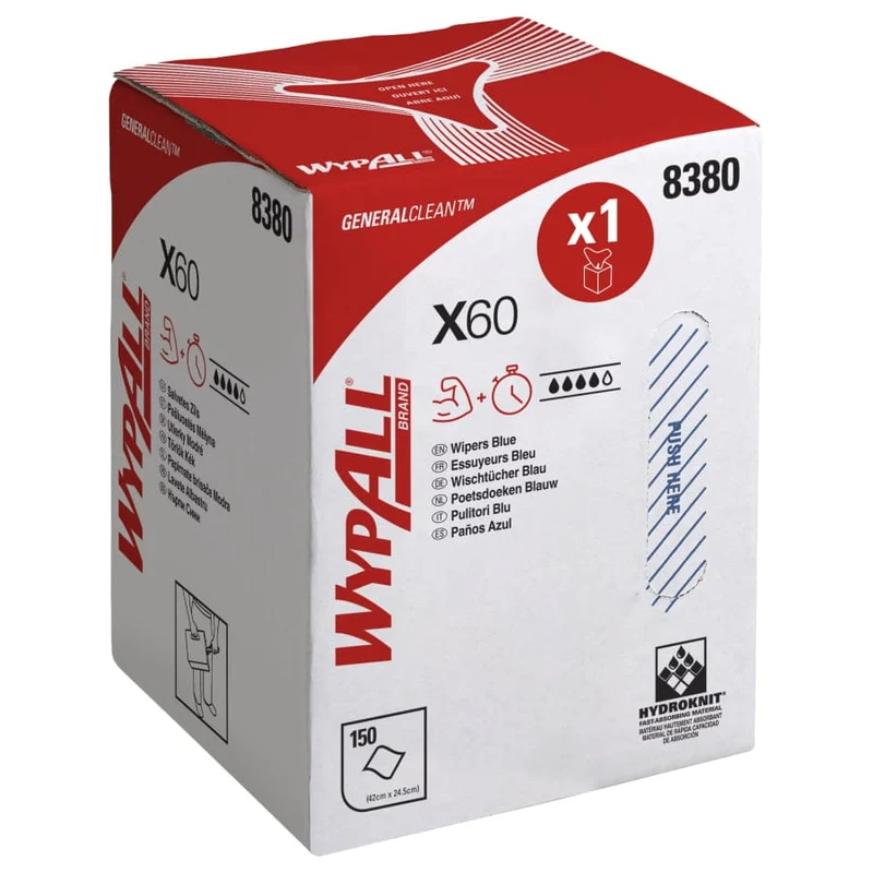 WypAll X60 Wischtücher Multibox Zentralentnahme, blau