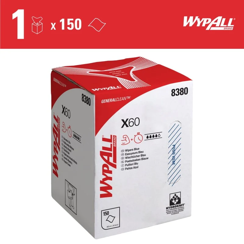 WypAll X60 Wischtücher Multibox Zentralentnahme, blau