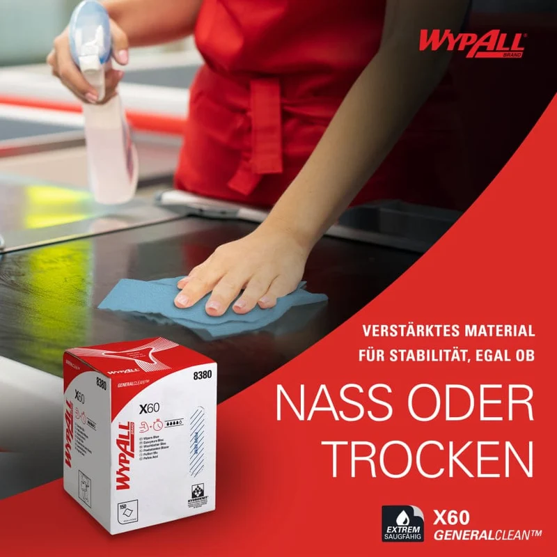 WypAll X60 Wischtücher Multibox Zentralentnahme, blau