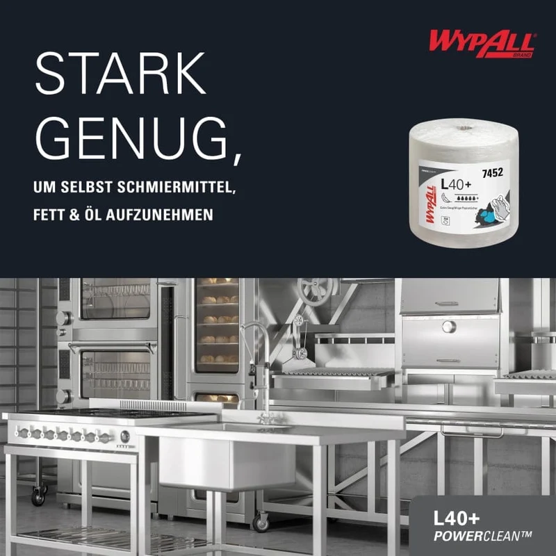 WypAll L40 Power Clean Wischtücher Großrolle, 750 Tücher