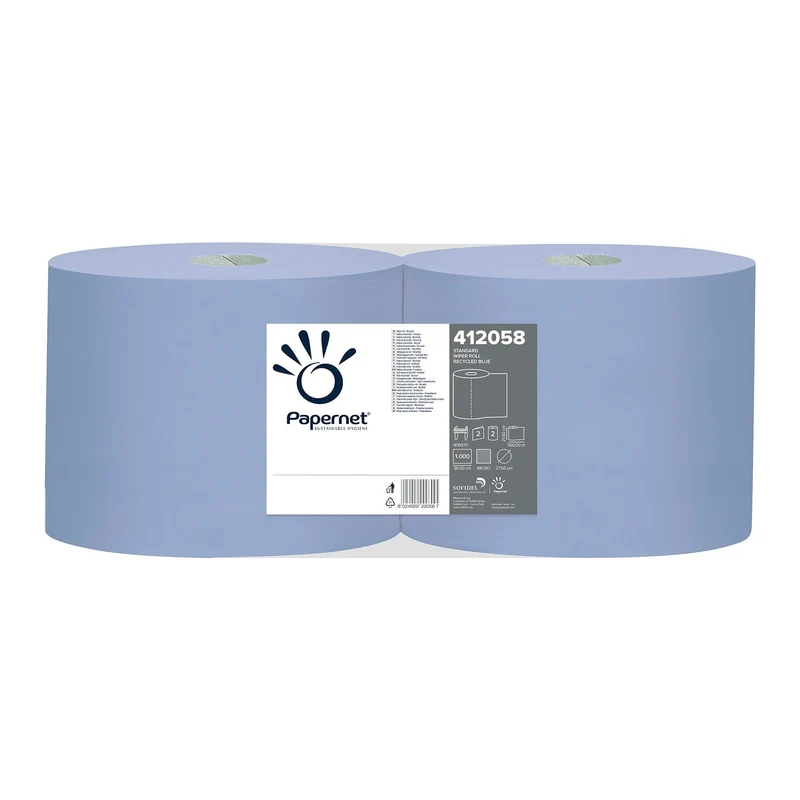 Papernet Industrieputztuchrolle 2-lagig blau, 360 m