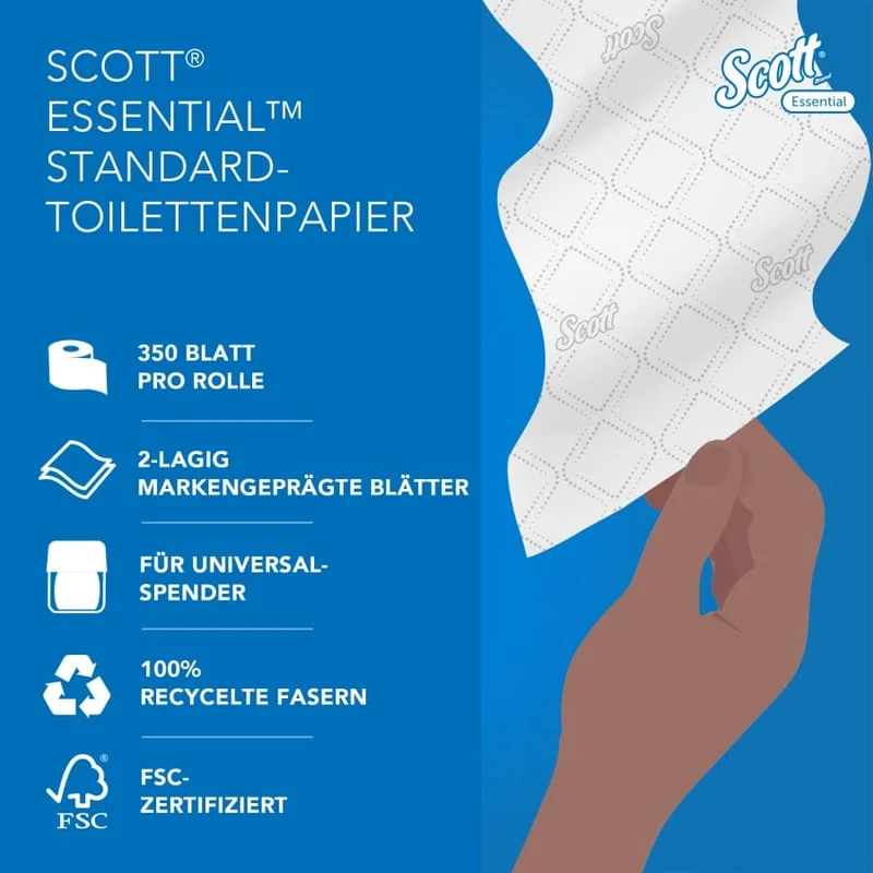 Scott Essential Toilettenpapier 2-lagig, 600 Blatt