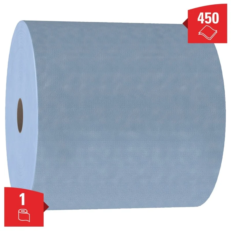 WypAll X90 Power Clean Putztuchrolle, blau, 2-lagig