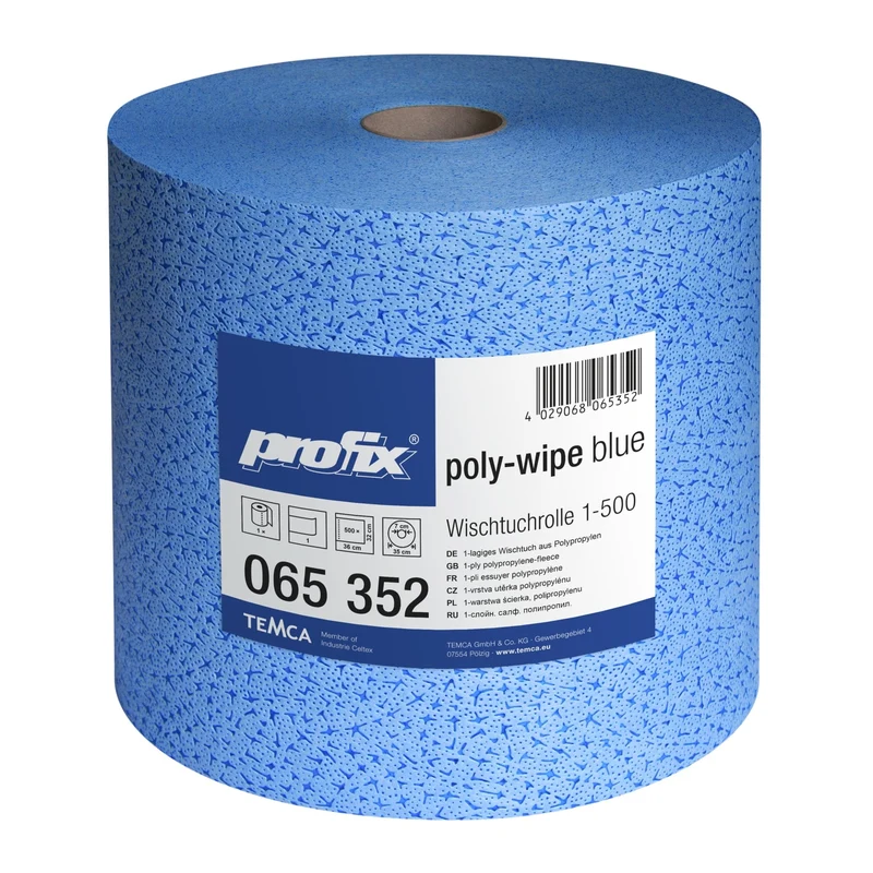 profix poly-wipe blue Wischtuchrolle, 36 x 32 cm, Meltblown, blau