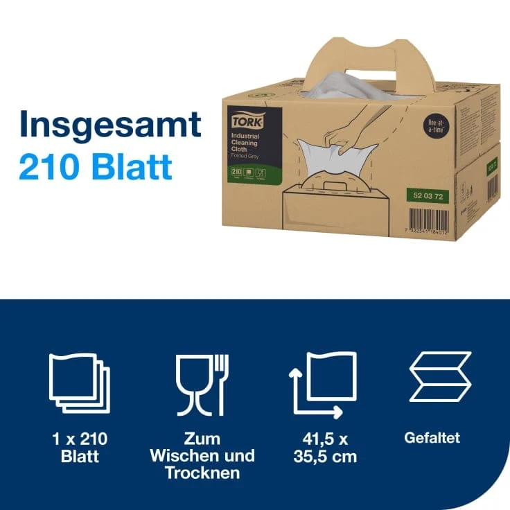 Tork Industrie Reinigungstücher W7 1-lagig, grau