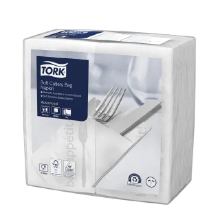 Tork Soft Bestecktasche 3-lagig, 1/8-Falz