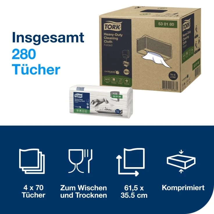 Tork Extra Starke Reinigungstücher W4 1-lagig, weiß