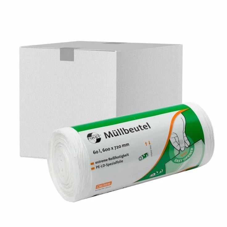 DEISS FIRST PLUS Abfallbeutel 60 Liter, weiss