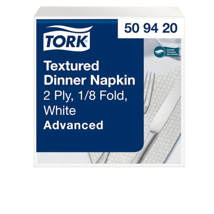 Tork Textured Dinnerservietten Advanced 2-lagig, weiß