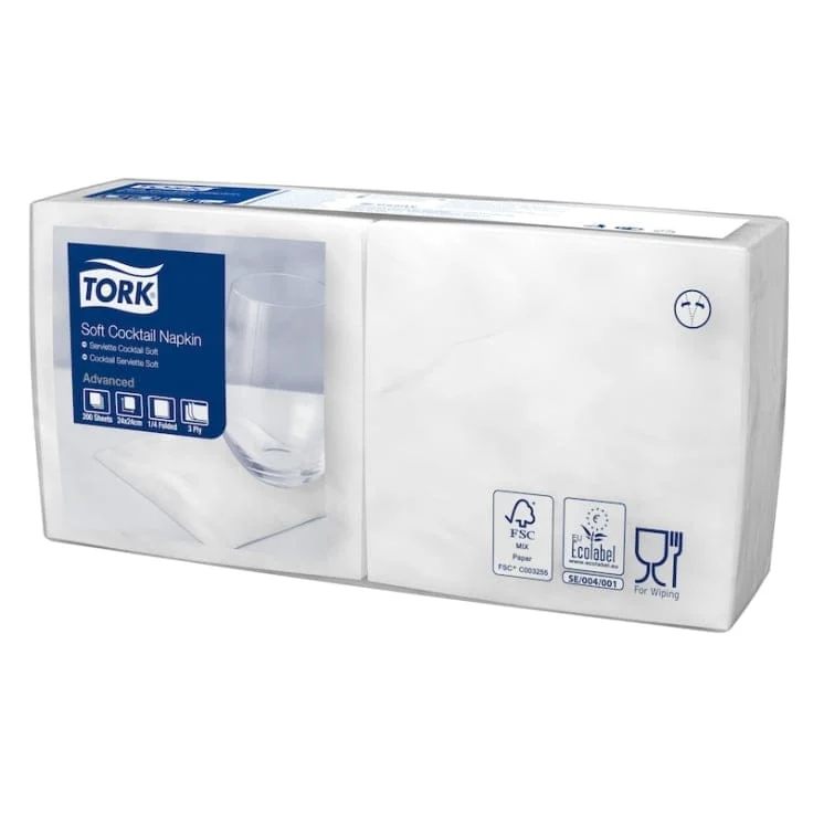 Tork Cocktailservietten Advanced 3-lagig, weiß