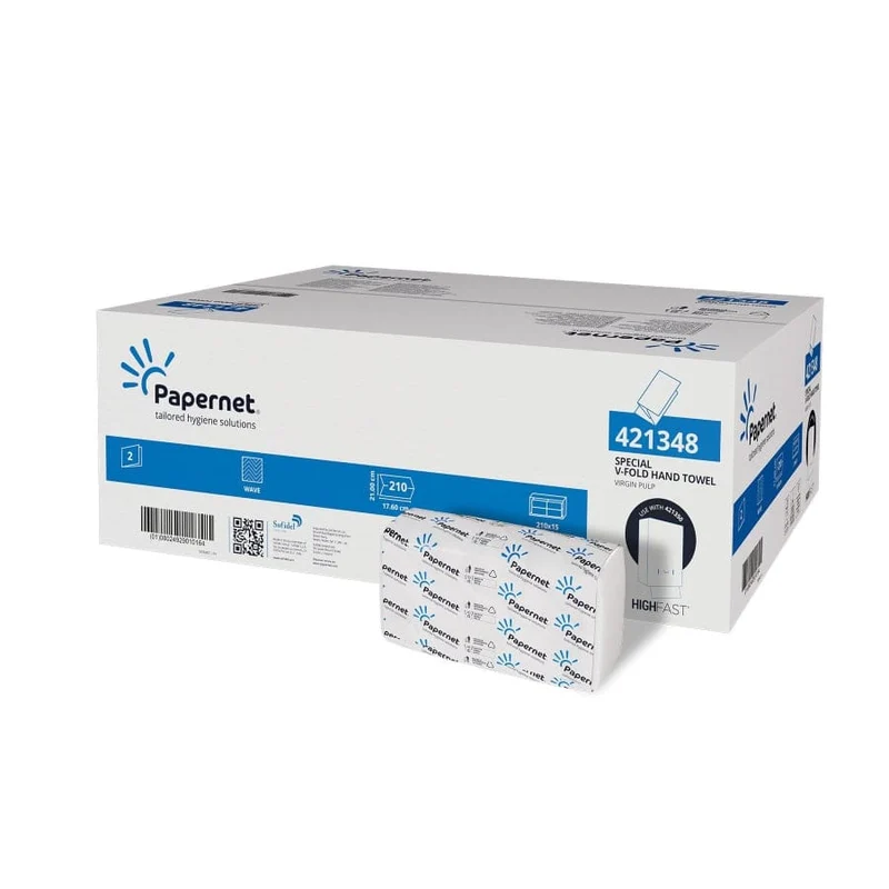 Papernet V-Falz Falthandtücher 2-lagig weiß, 210 Blatt