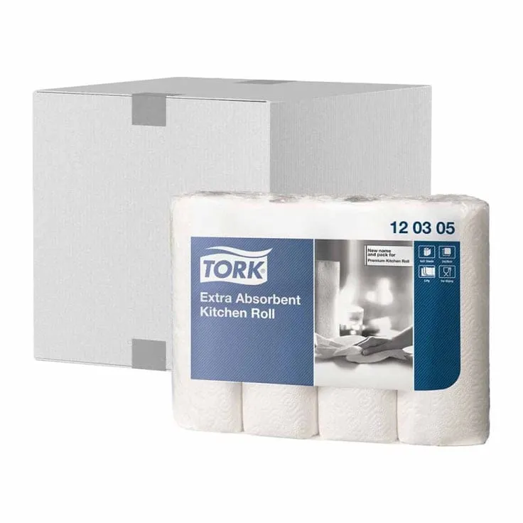 Tork Extra Saugfähige Küchenrolle Premium 3-lagig, weiß