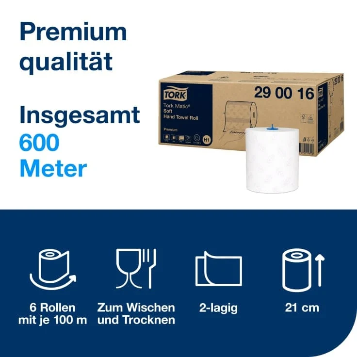 Tork Matic Soft Rollenhandtuch H1 2-lagig, 100 m