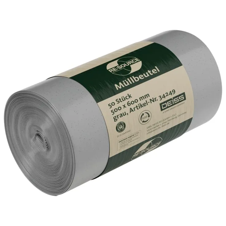 DEISS RE:SOURCE® Müllbeutel aus LDPE 30 Liter, grau