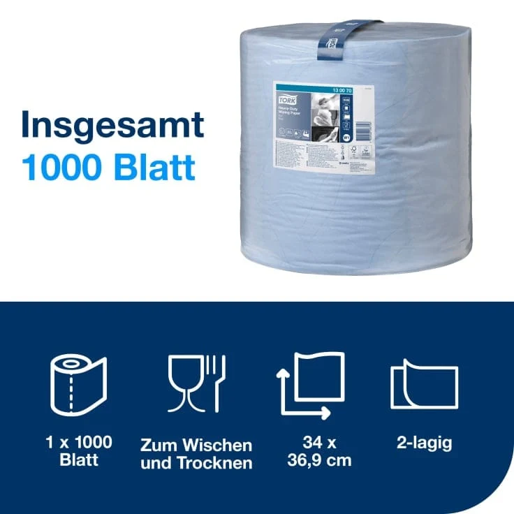 Tork Extra Starke Mehrzweck-Papierwischtücher 430 W1 2-lagig, blau, 340 m