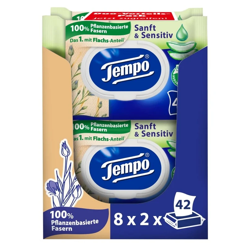 Tempo sanft & sensitive feuchtes Toilettentücher Großpackung