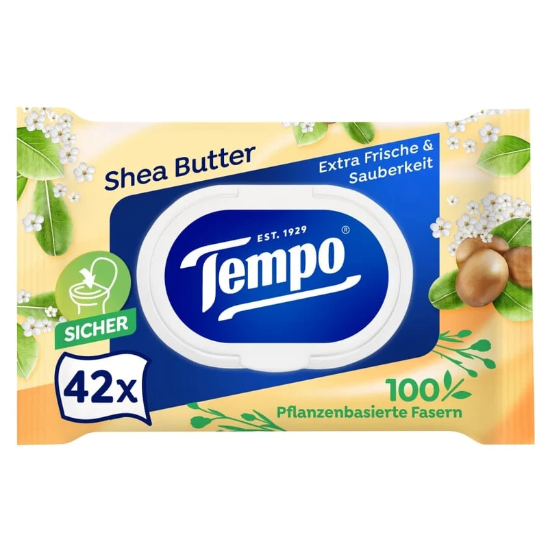 Tempo Sheabutter Feuchte Toilettentücher