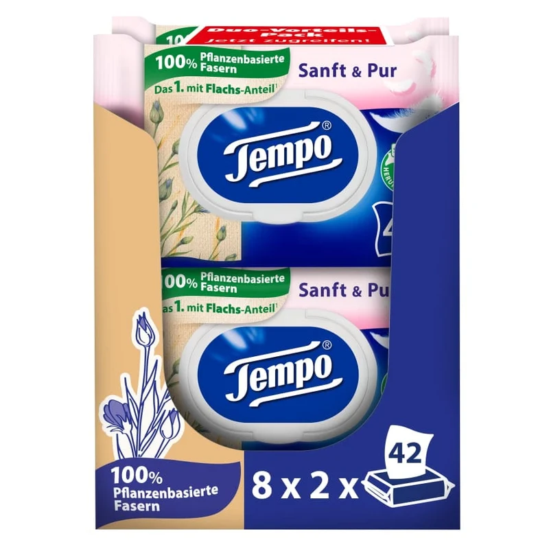 Tempo sanft & pur feuchte Toilettentücher Großpackung