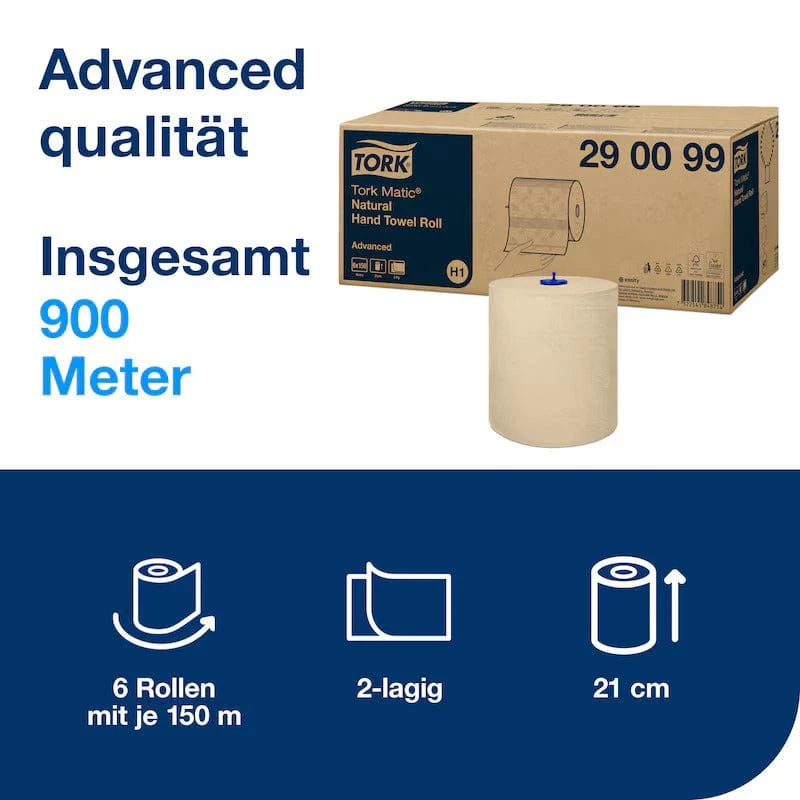 Tork Matic Rollenhandtuch Natur H1 2-lagig, 150 m