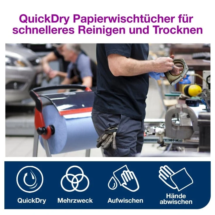 Tork Starke Mehrzweck-Papierwischtücher W1 blau, 2-lagig, 510 m